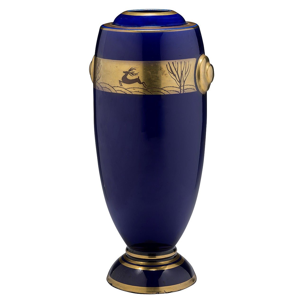 Three Beautiful Signed Art Deco Faience Vases by Pinon-Heuzé