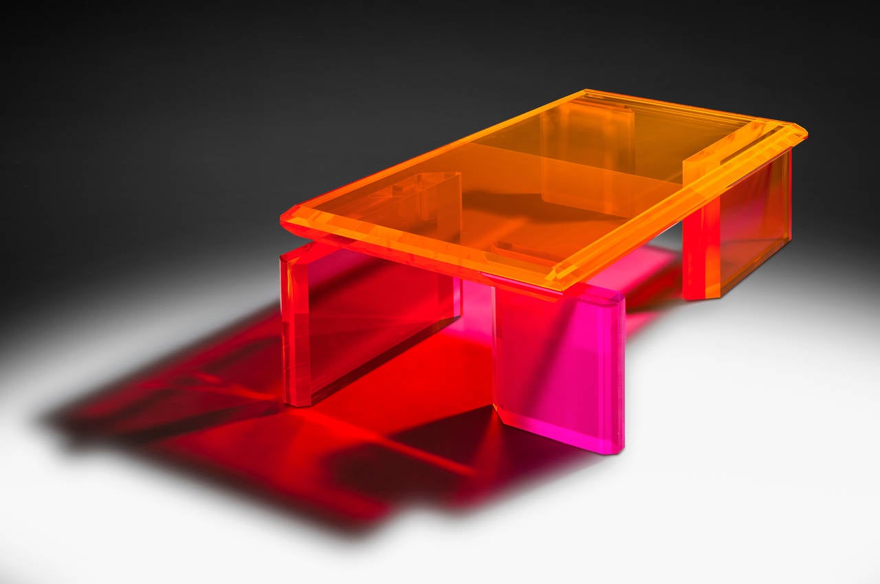 French Beautiful Unique Colorful Coffee Table by Charly Bounan