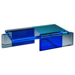 Beautiful Unique Blue Coffee Table by Charly Bounan