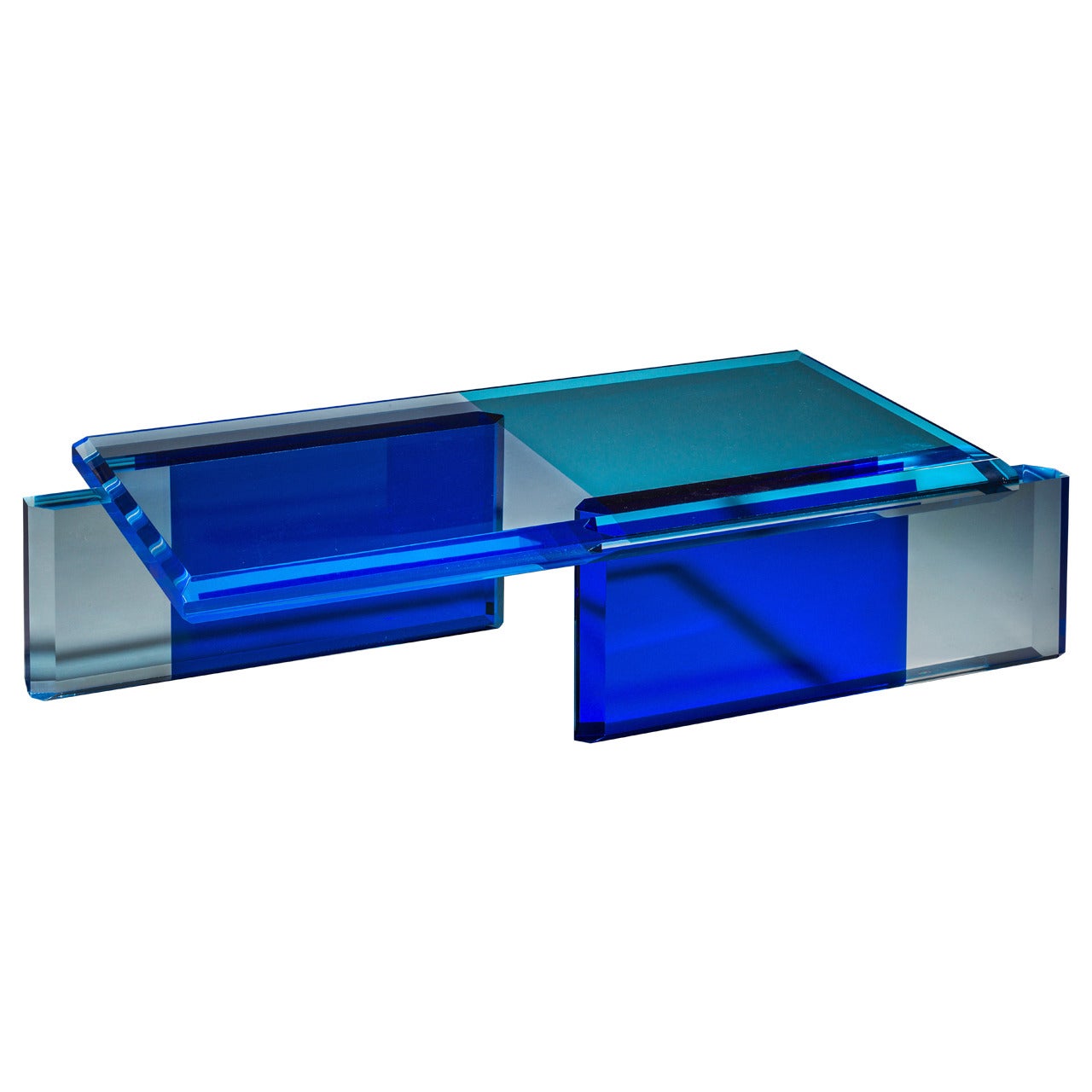 Beautiful Unique Blue Coffee Table by Charly Bounan