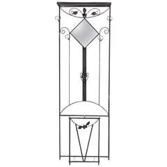 Original French Art Deco Coat Rack with Mirror, circa 1930 4