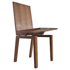 Corbett Dining Chair in Solid White Oak with Bronze Standoffs 8
