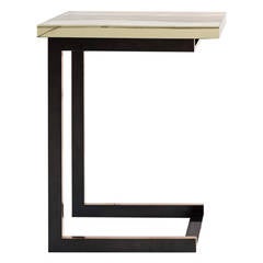 Dempsey Side Table with Mirrored Pyrex Glass Top and Bronze Base 6
