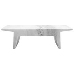 Felix Bench in Solid Hewn Statuary Marble