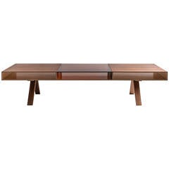 Gilroy Coffee Table with Rosewood and Colored Italian Glass Top, Bronze Interior 9