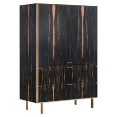 Ingemar Cabinet-Tall or Dining Hutch or High Boy in African Ebony and Bronze 3