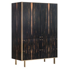 Ingemar Cabinet - Tall (or Dining Hutch or High Boy) in African Ebony and Bronze