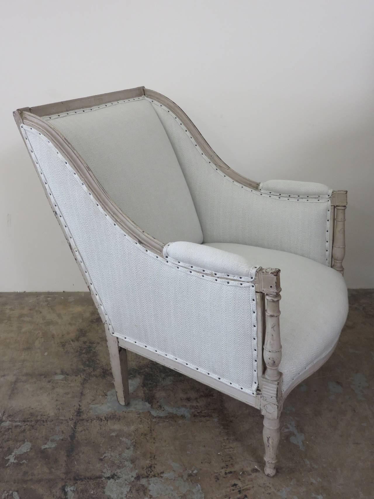 19th Century French Painted Directoire Chair In Excellent Condition In Houston, TX