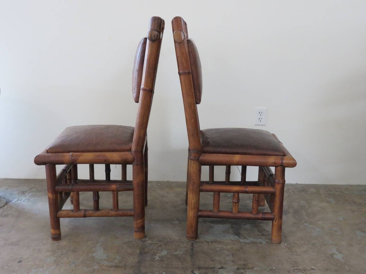 19th Century French Bamboo Hall Chairs In Good Condition In Houston, TX