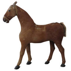 19th Century French Horse Sculpture with Original Hair