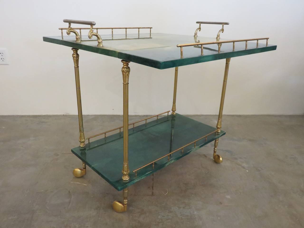 Lacquered Vintage Aldo Tura Bar Cart