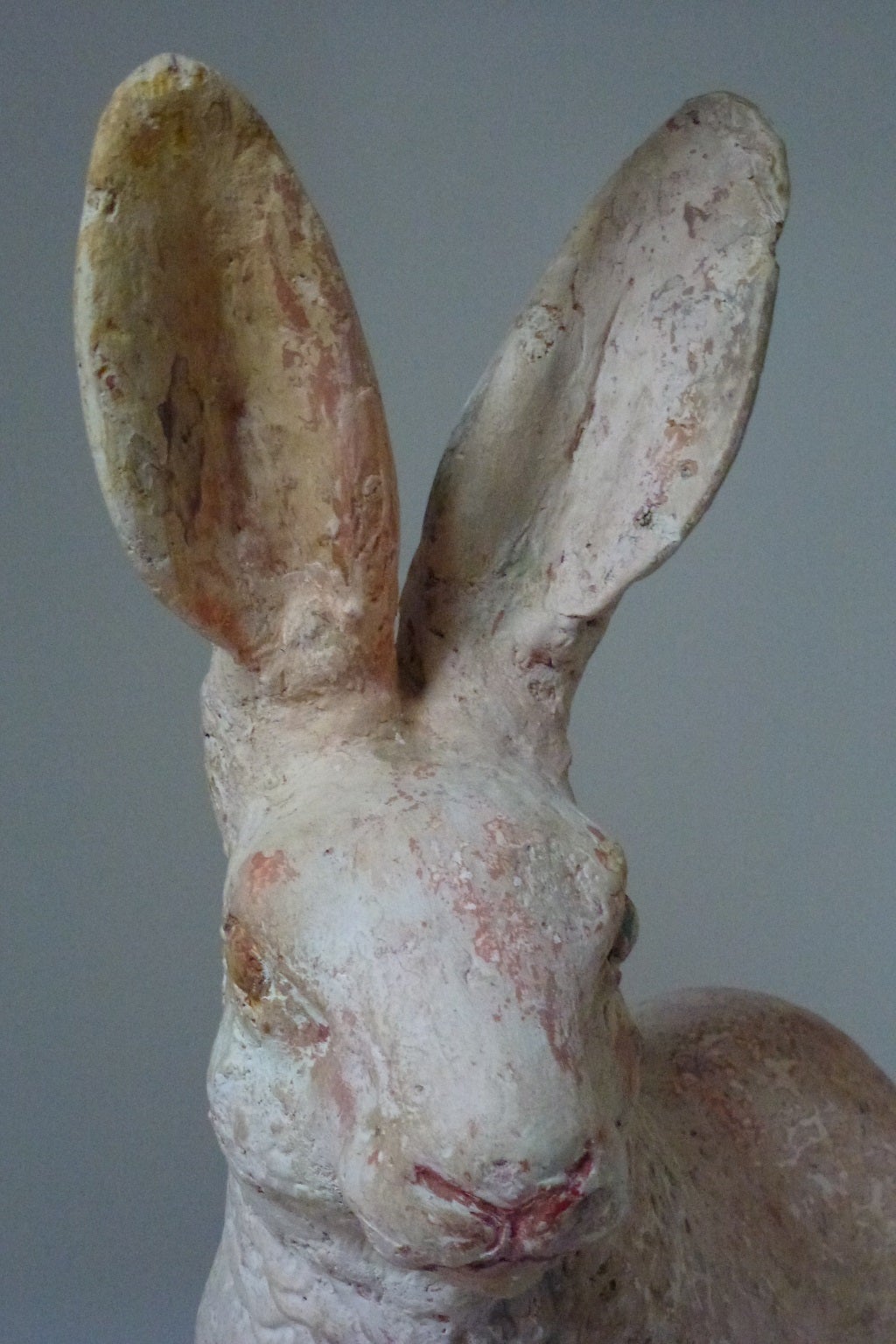 19th Century Dutch Plaster Hare Sculpture In Good Condition In Houston, TX
