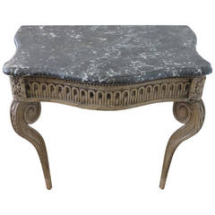 19th Century French Louis XVI Console Oak with Marble Top