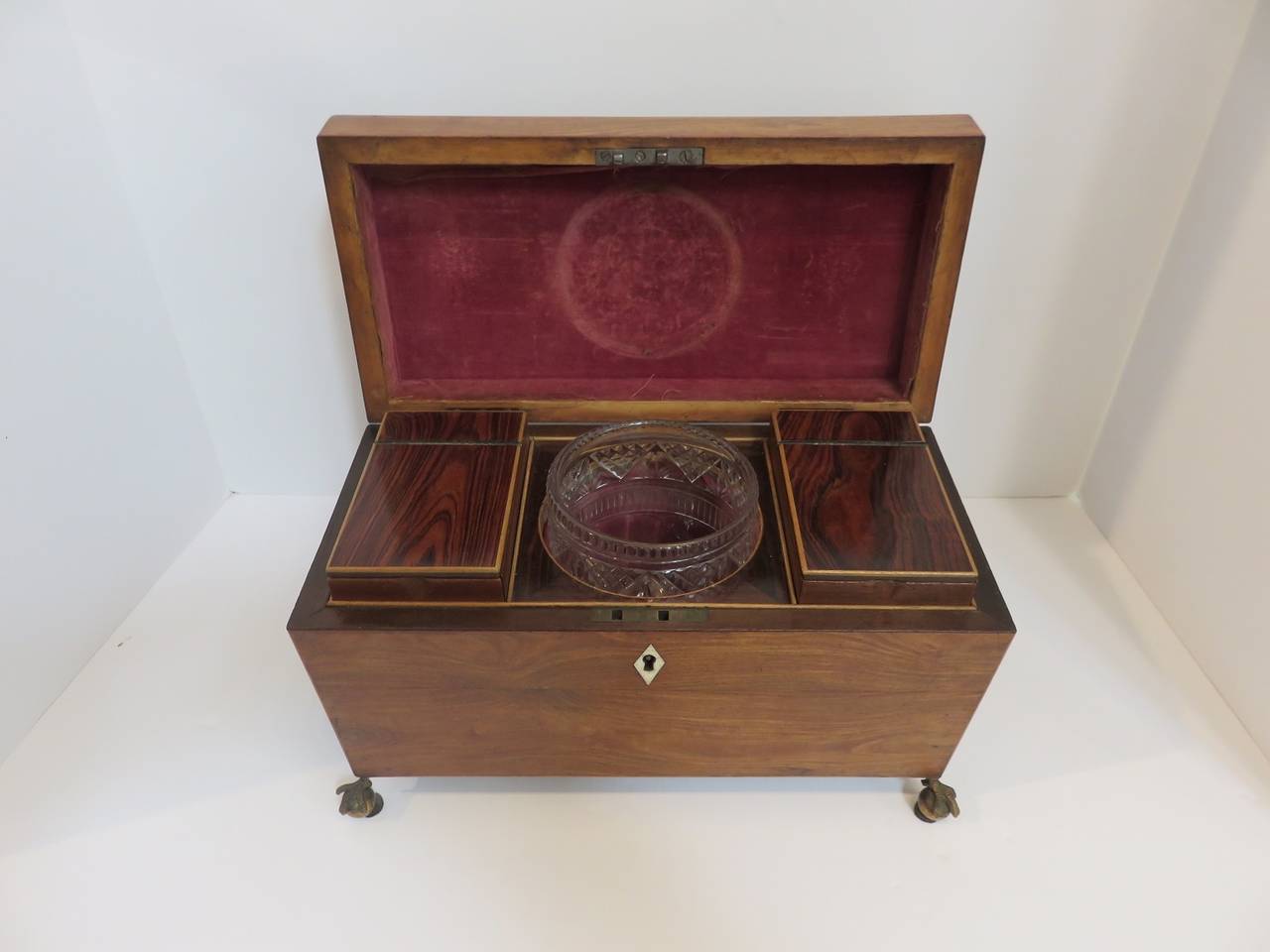 Fruitwood 19th Century English Tea Caddy For Sale