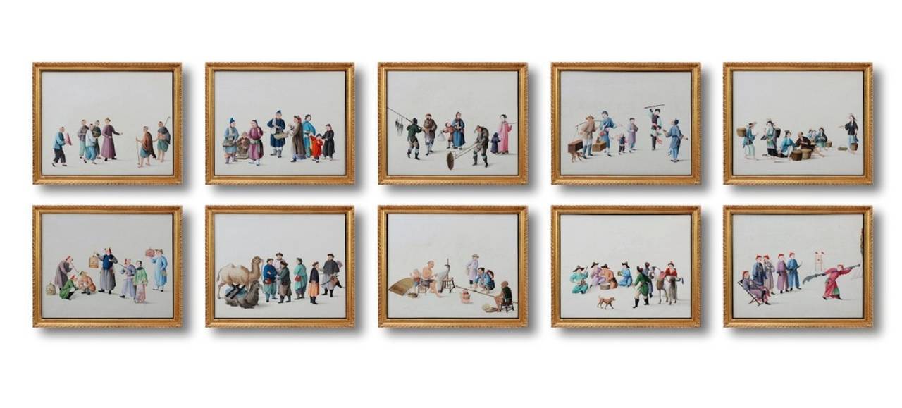 Set of 20 Chinese Export Watercolours of the Customs and Trades of China