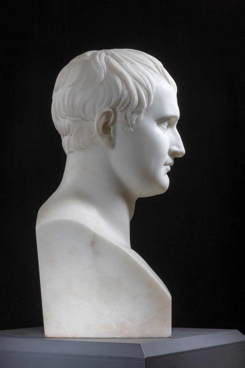 English The Lost Armley House Carved Marble Bust of “Napoleone” Bonaparte
