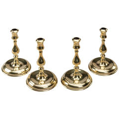 Used Rare Set of Four Early Queen Anne Candlesticks