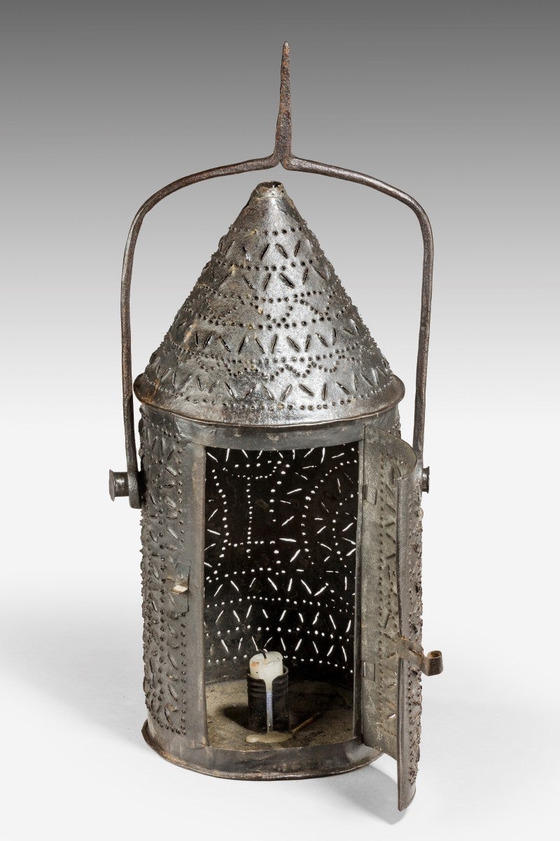 Early 19th Century Sheet Iron Candle Lantern