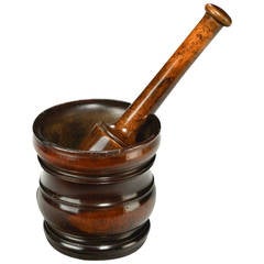 Charles II Lignum Vitae Mortar and Pestle