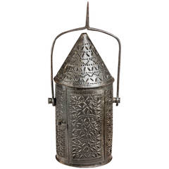 Antique Early 19th Century Sheet Iron Candle Lantern