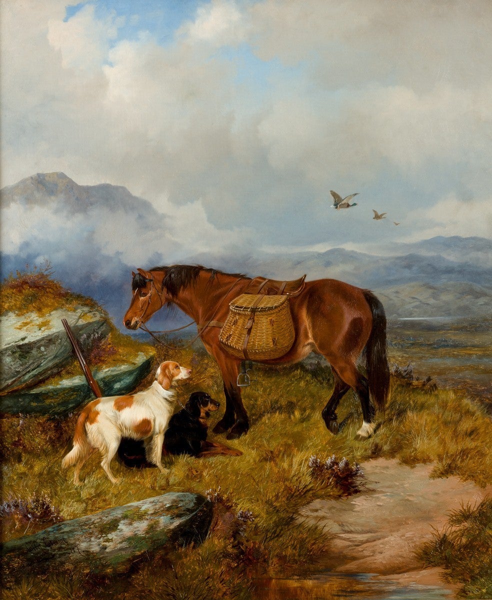 English Pair of 19th Century Sporting Highland Scenes For Sale