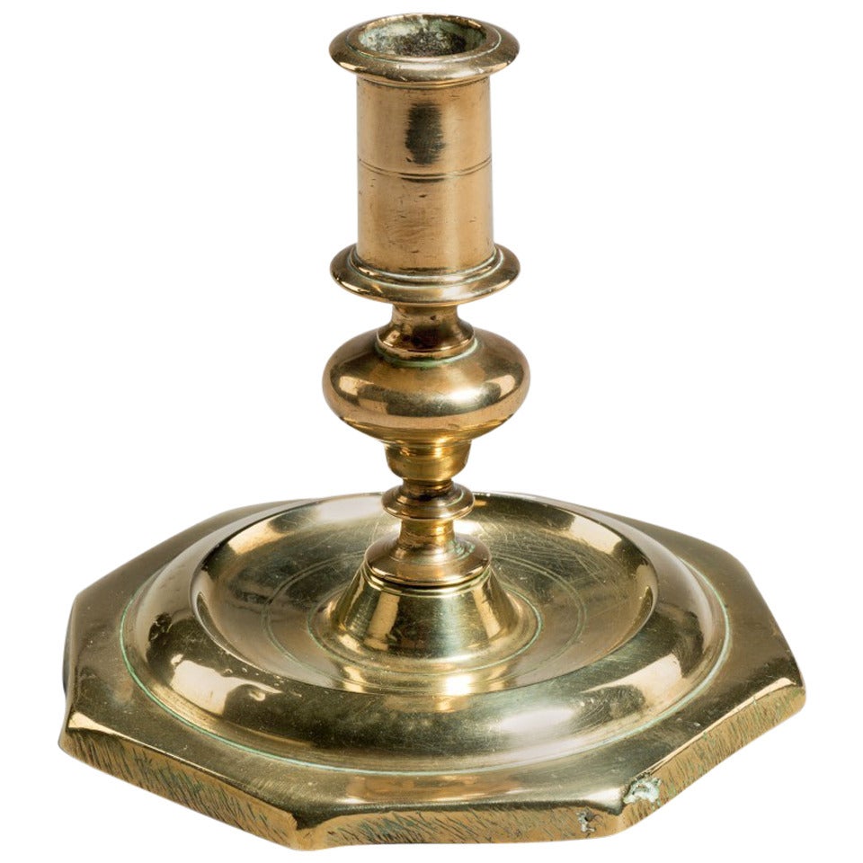 Octagonal Base Brass Candlestick