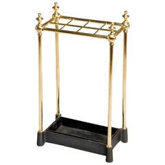 19th Century Brass Stick Stand with a Tray Base