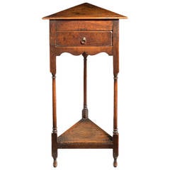 Antique Small Oak Triangular Table