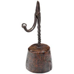 Antique Iron Rushlight Holder