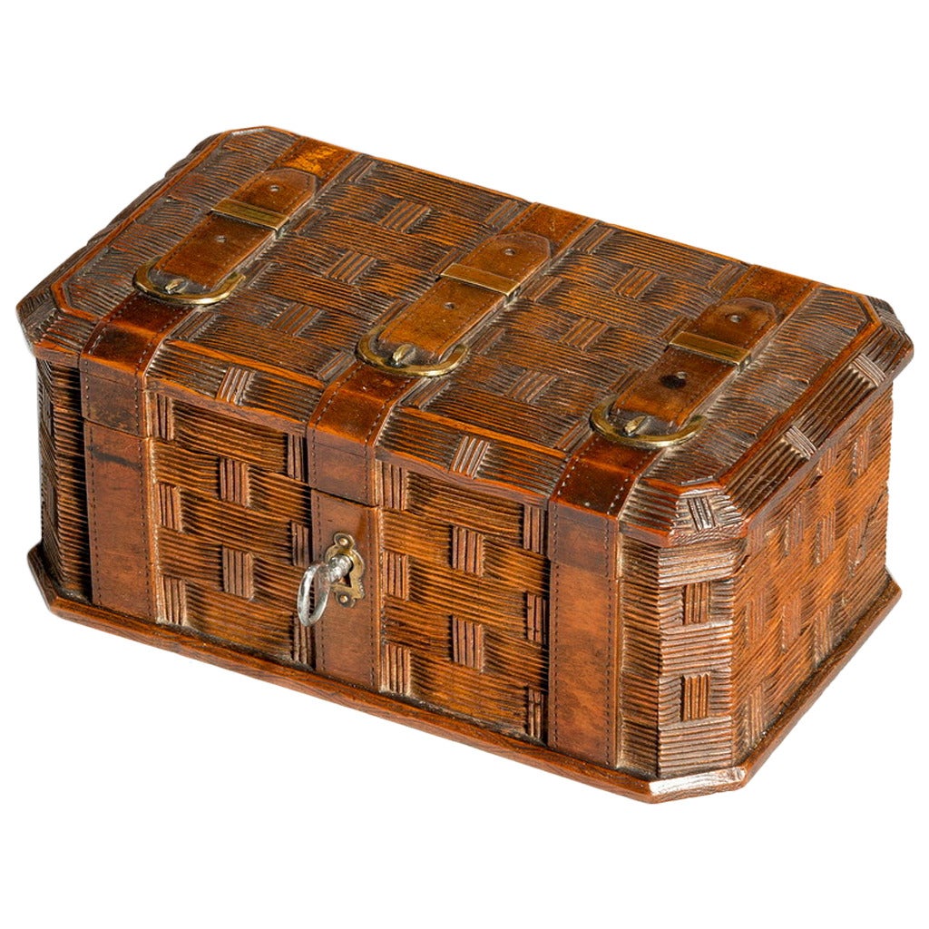 Carved Wooden Jewellery Box at 1stDibs