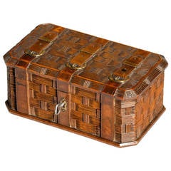 Antique Carved Wooden Jewellery Box