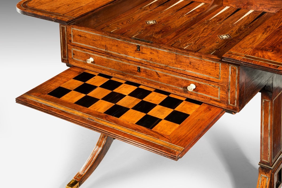 Late 18th Century Chinese Export Padouk Wood Games Table