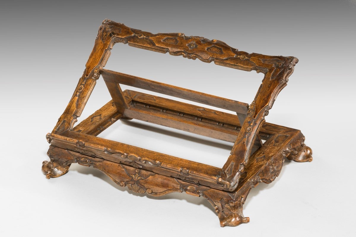 Carved Walnut Book Stand at 1stdibs