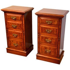 Pair of Victorian Walnut Bedside Chests