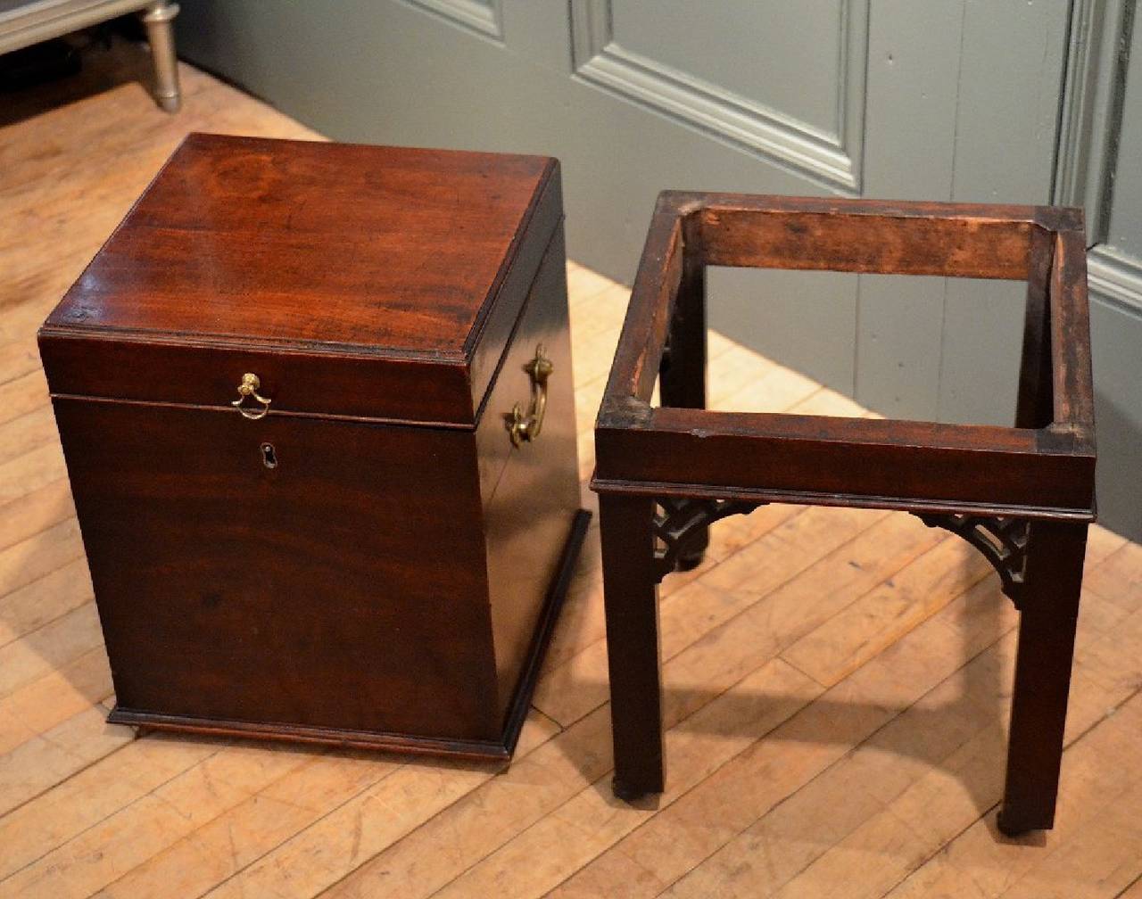 George III Mahogany Cellarette on Stand 2