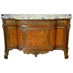 French 19th Century Kingwood Marble-Top Commode