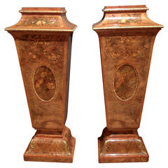 Pair of 19th Century Walnut Pedestal Cabinets