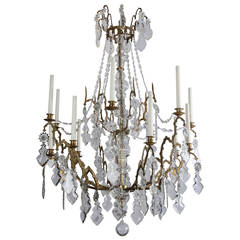19th Century Cut and Pressed Glass English Chandelier