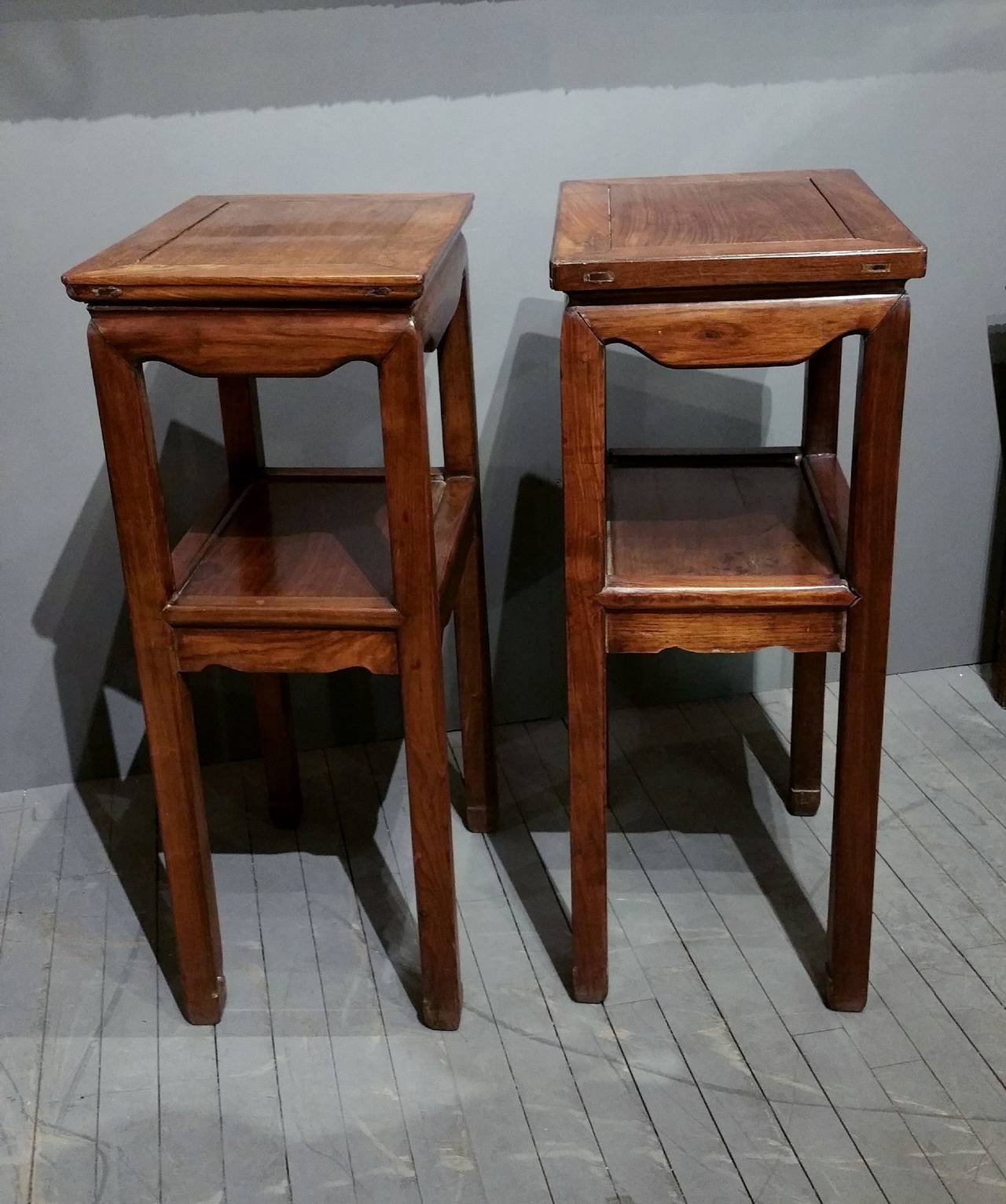 19th Century Pair of Chinese Hardwood Side Tables