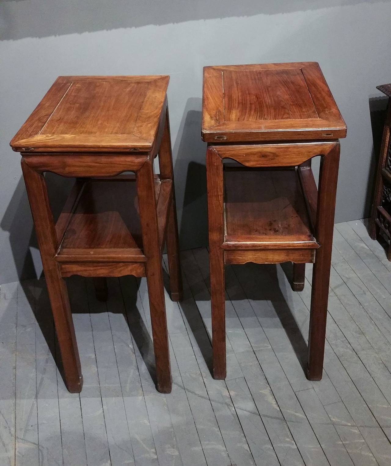 Pair of Chinese Hardwood Side Tables 1
