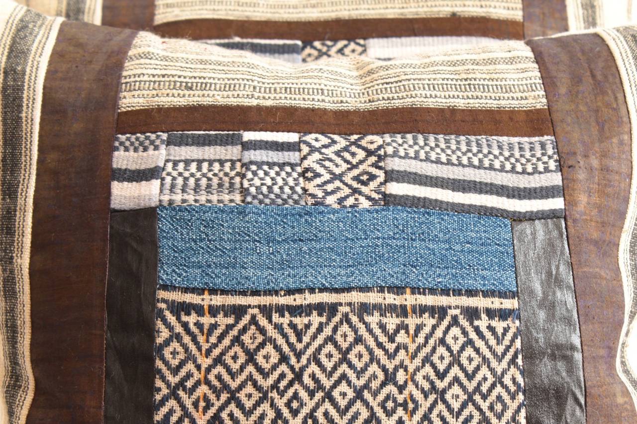 Hand-Woven Pair of Miao and Dong Textile Pillow