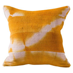 Overdyed African Mud Cloth Pillow in Muted Orange