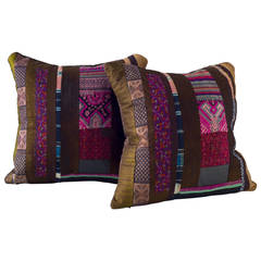 Mixed Textile Piecework Cushion