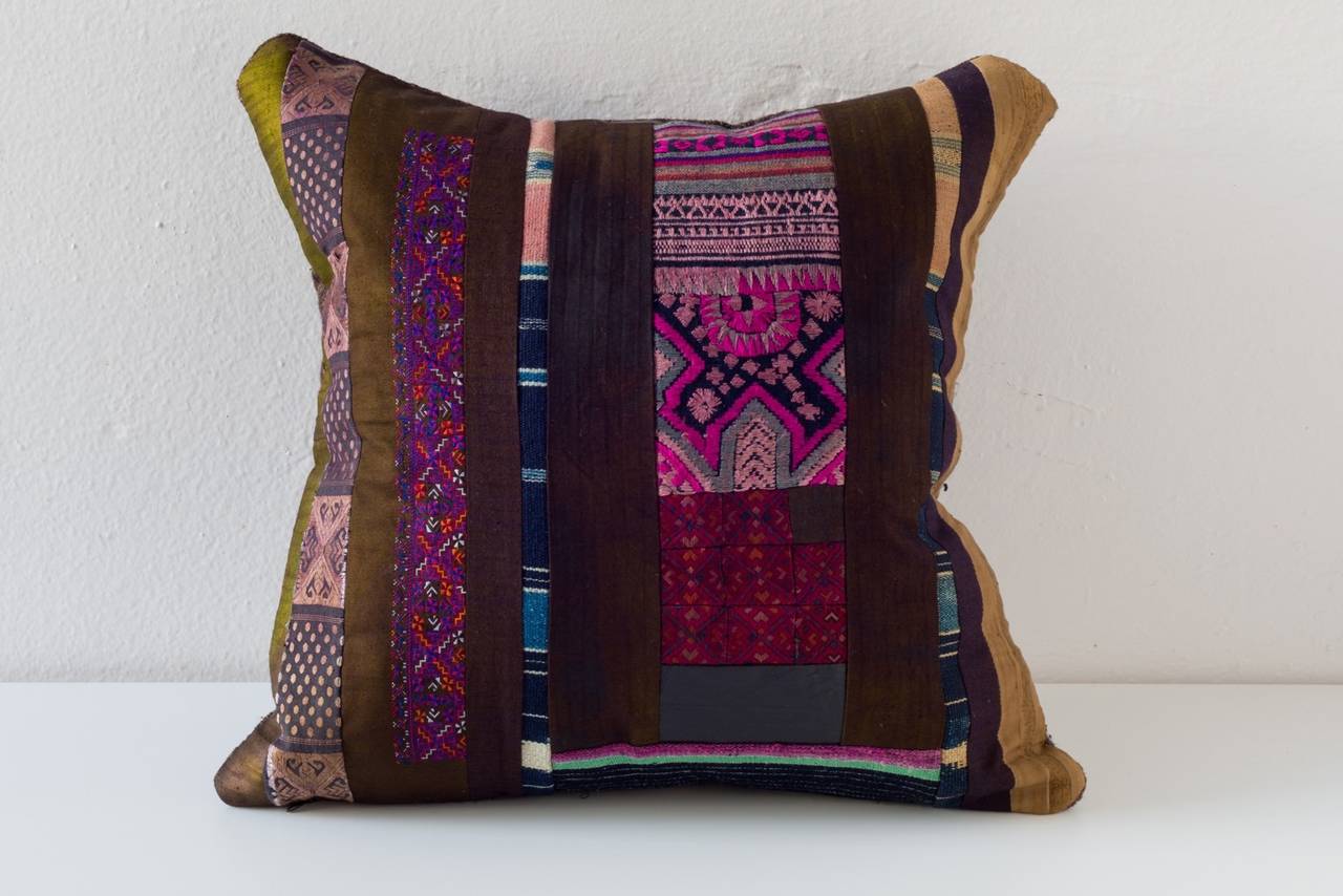 Mixed Textile Piecework Cushion