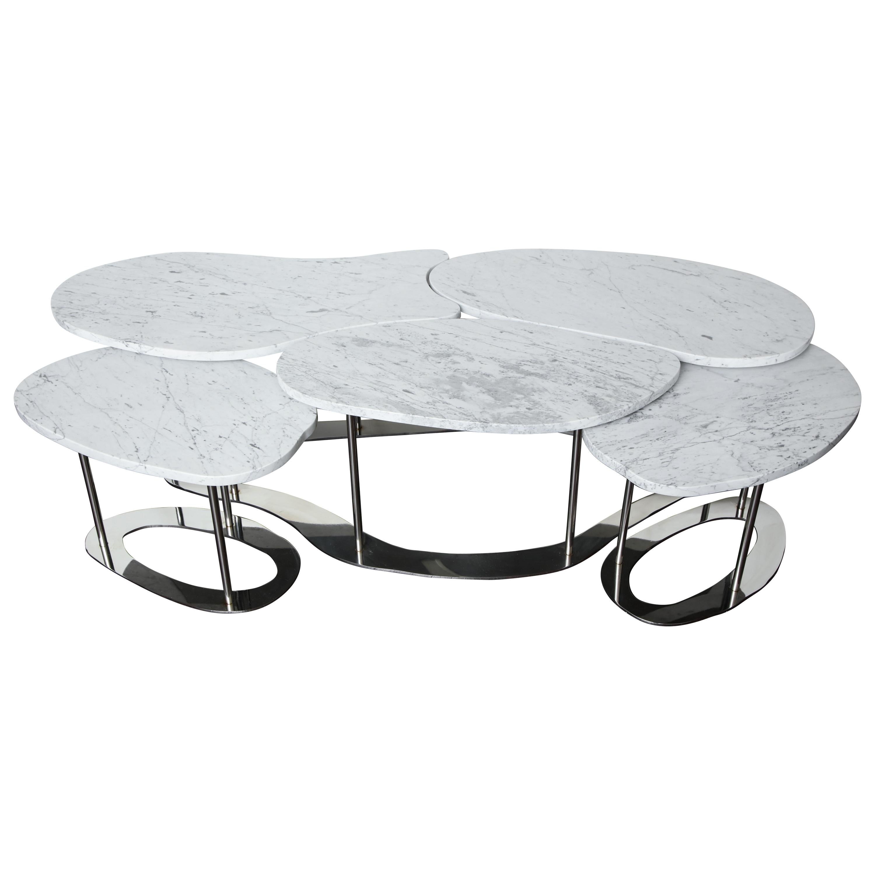 Custom Organic Free-Form Marble Cocktail Table