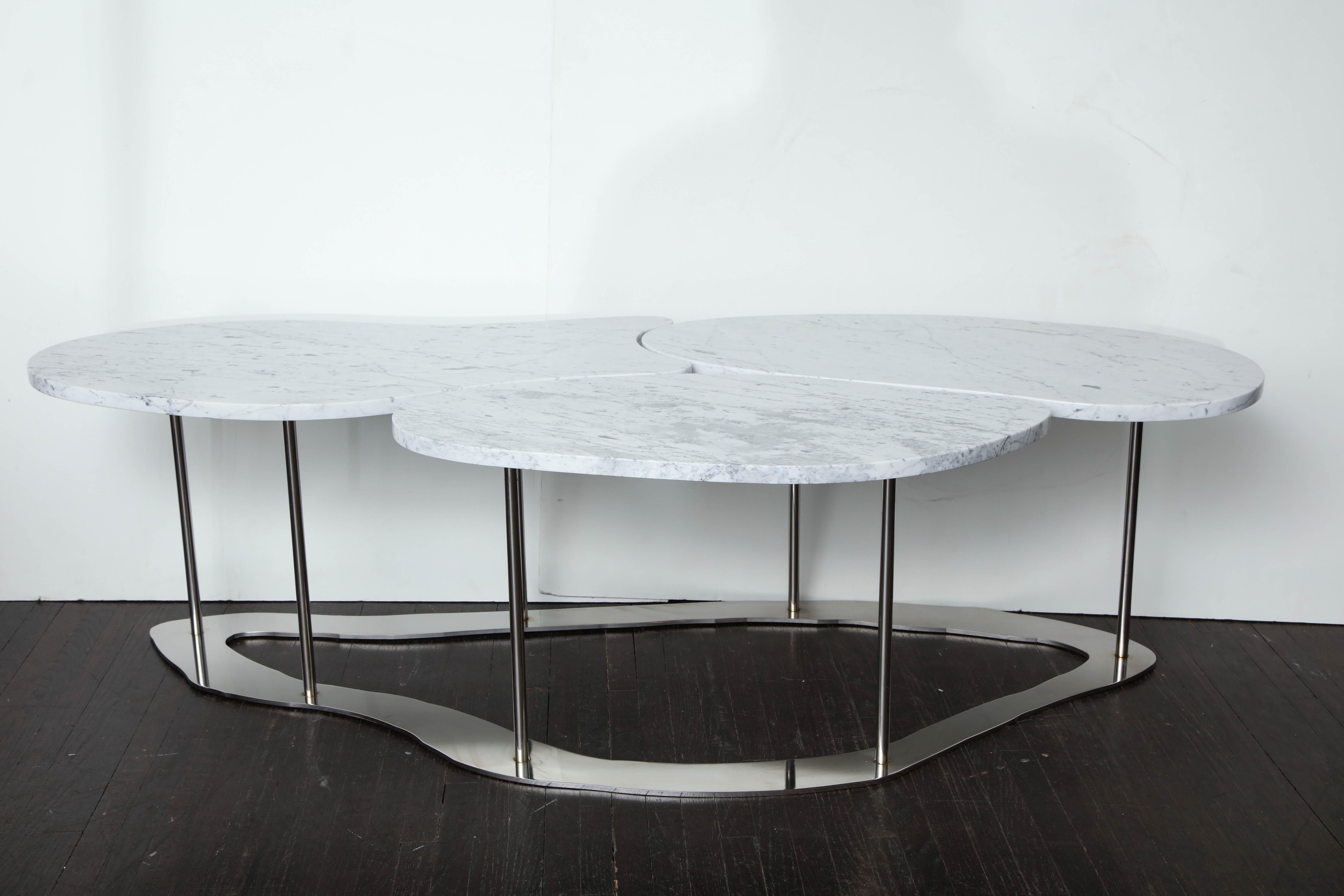 Custom Organic Free-Form Marble Cocktail Table In New Condition For Sale In New York, NY