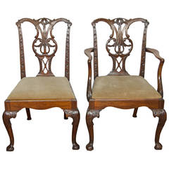 Set of 18 Chippendale dining chairs.