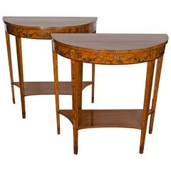 Pair of 19th Century Satinwood Console Tables 8