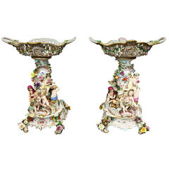 Pair of 19th Century Meissen Comports 11
