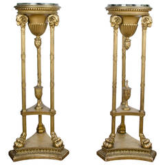 Pair of Adam Style Giltwood Torchas